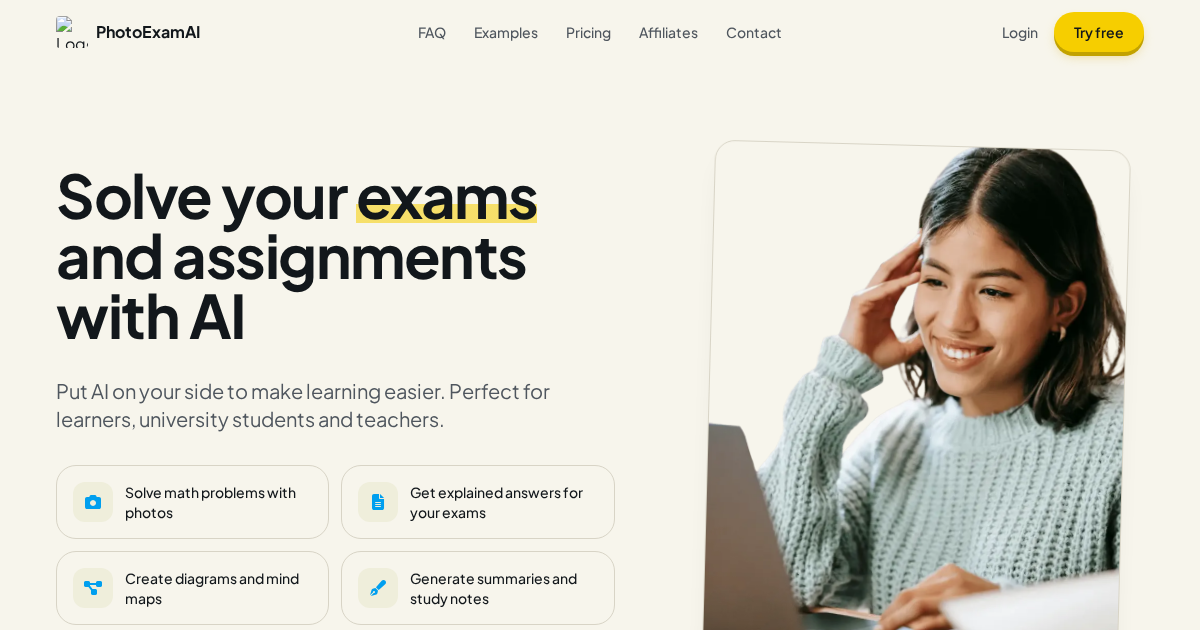 PhotoExamAI: AI Homework Helper & Solver