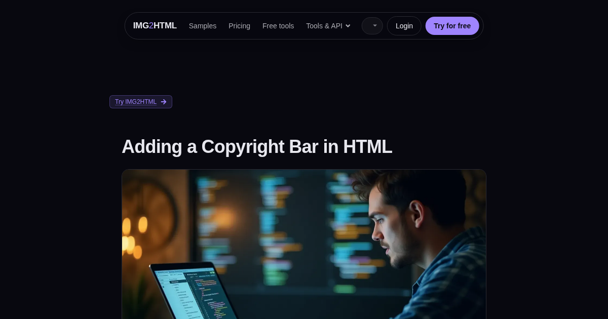 Image to HTML CSS code AI converter - IMG2HTML