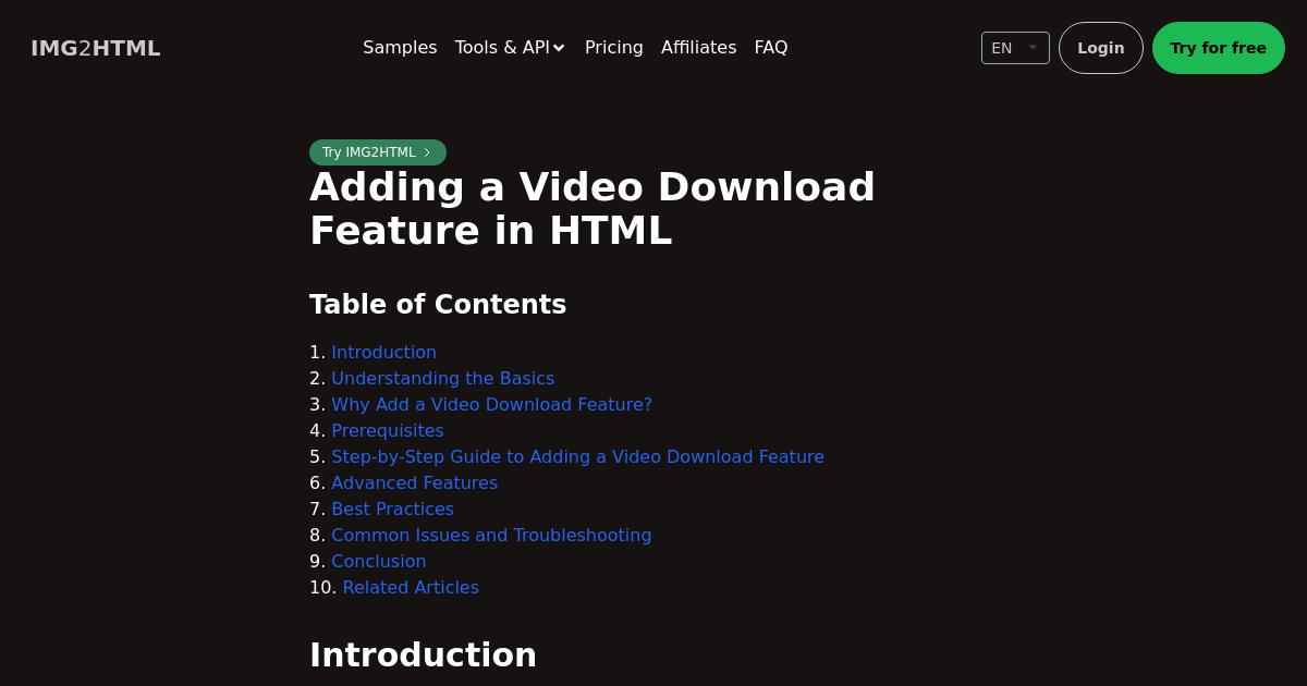Image to HTML CSS code AI converter - IMG2HTML