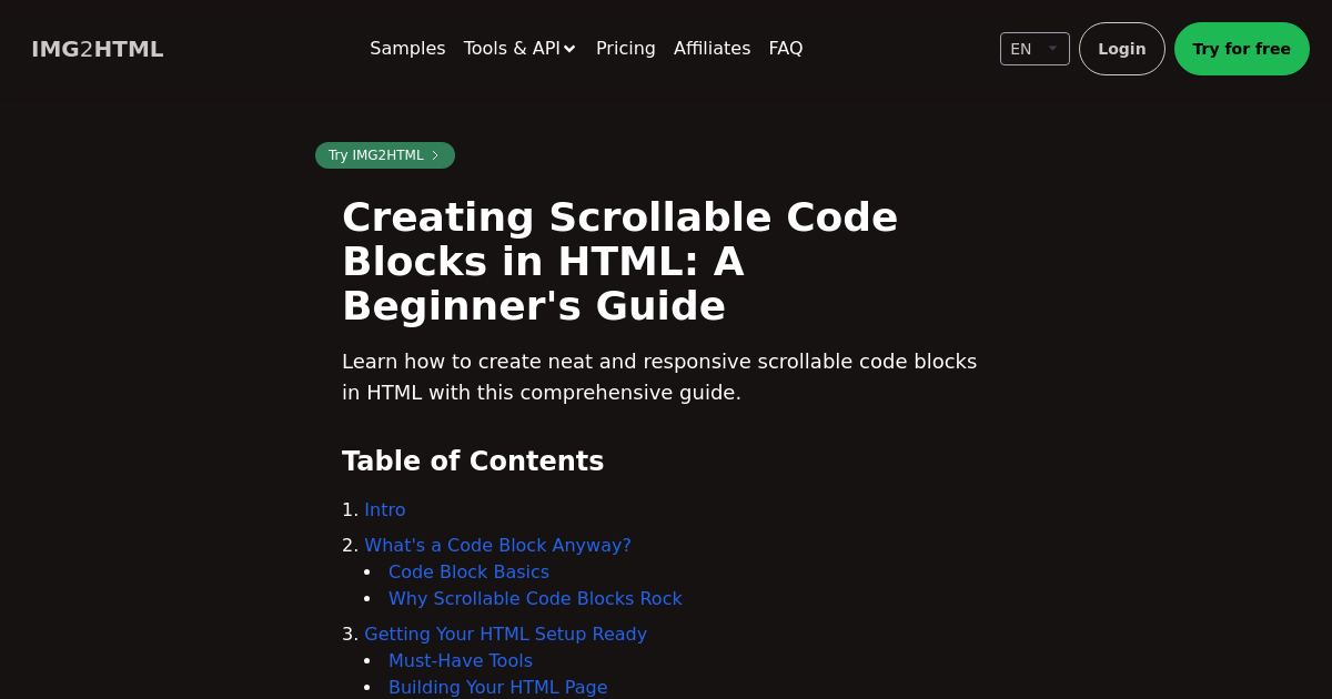 Image to HTML CSS code AI converter - IMG2HTML