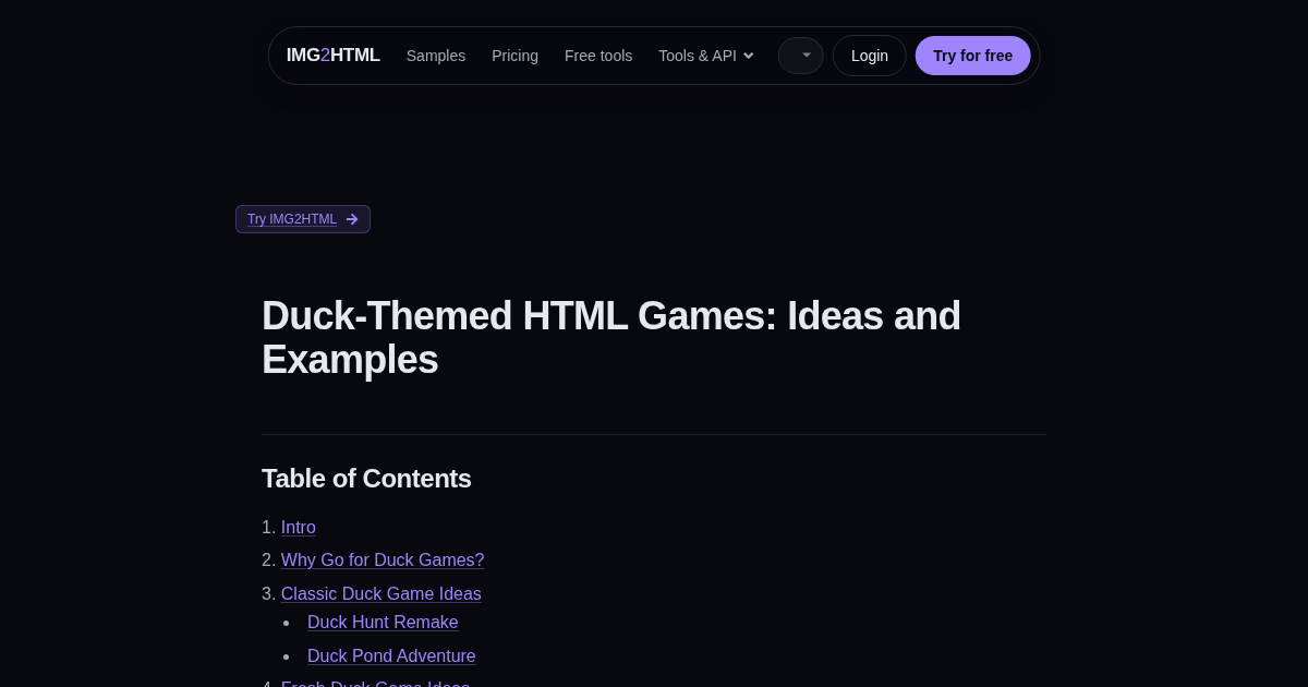 Image to HTML CSS code AI converter - IMG2HTML