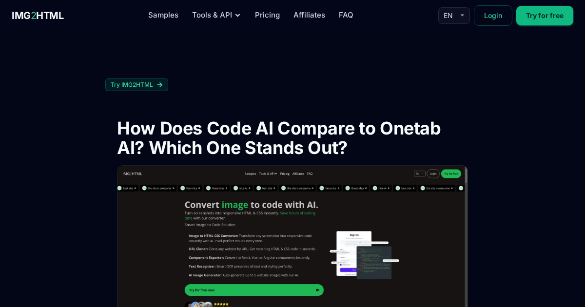 Image to html css code ai converter img2html