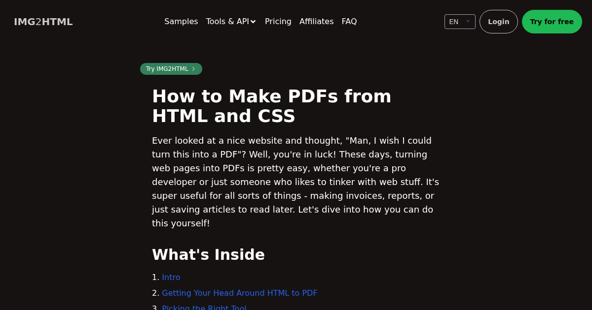 Image to HTML CSS code AI converter - IMG2HTML