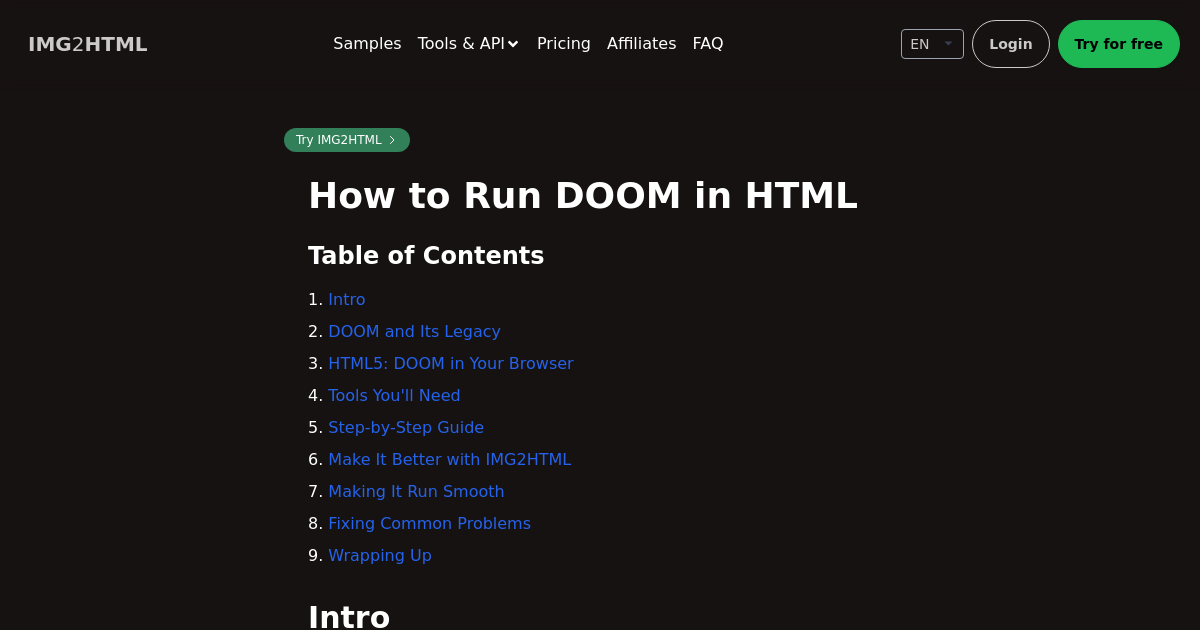 Image to HTML CSS code AI converter - IMG2HTML