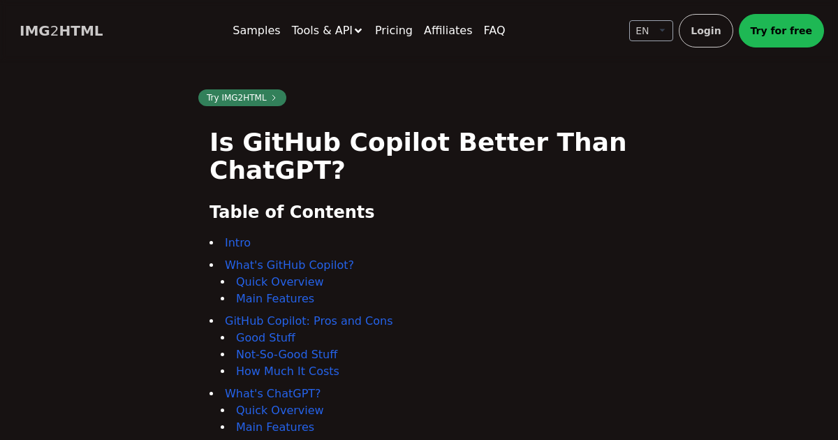 Image to HTML CSS code AI converter - IMG2HTML