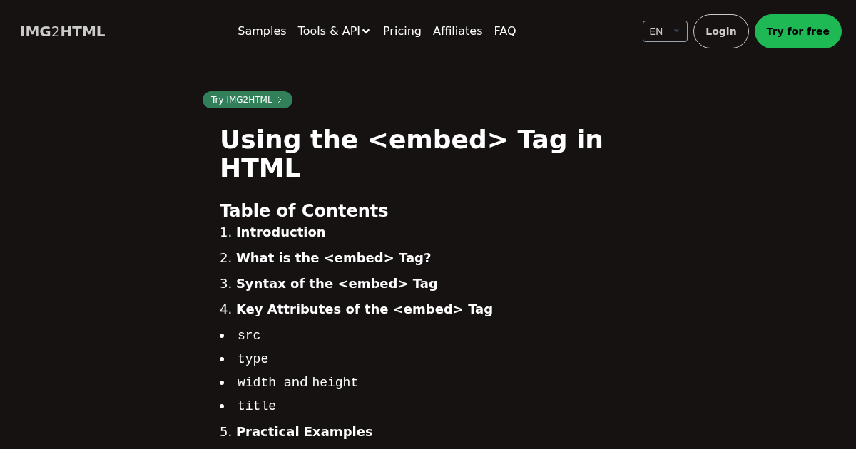 embed css in html tag