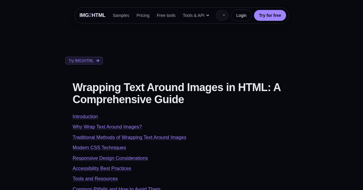 Image to HTML CSS code AI converter - IMG2HTML