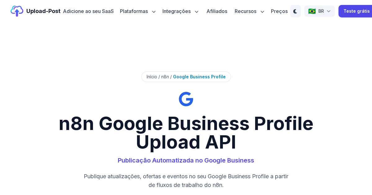 Publicar no Google Business Profile com n8n | Upload-Post