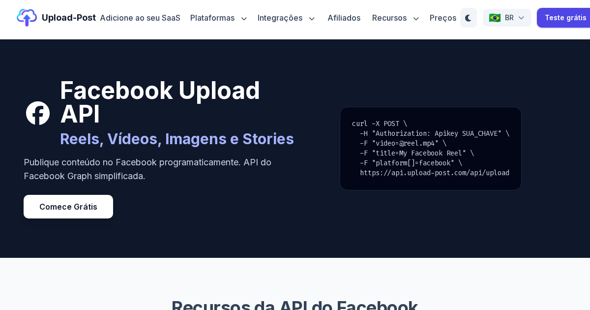 API de Upload do Facebook - Publique Vídeos, Reels, Imagens e Stories ...