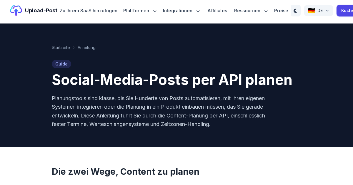 Social-Media-Posts per API planen (Komplette Anleitung) | Upload-Post.com