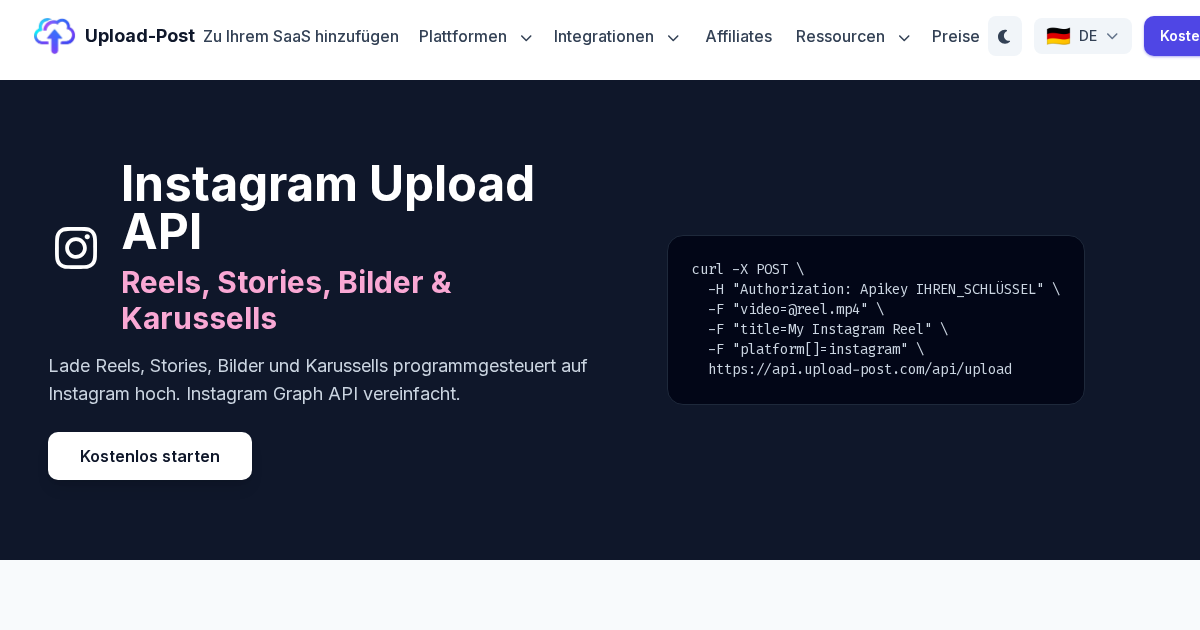 Instagram Upload API - Reels, Stories, Bilder und Karussells posten ...