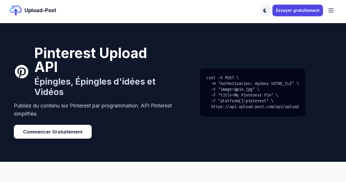 API d'Upload de Pinterest - Publier des épingles, des épingles d'idées ...