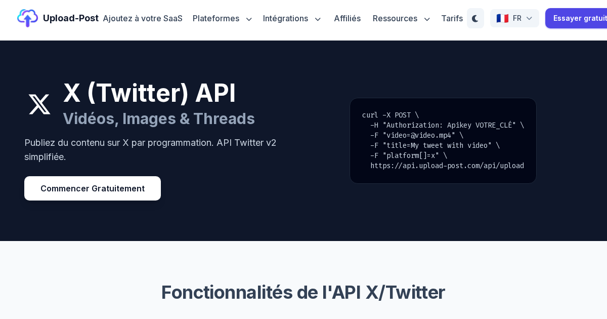 X (Twitter) Upload API - Publier des vidéos, des images et des fils ...