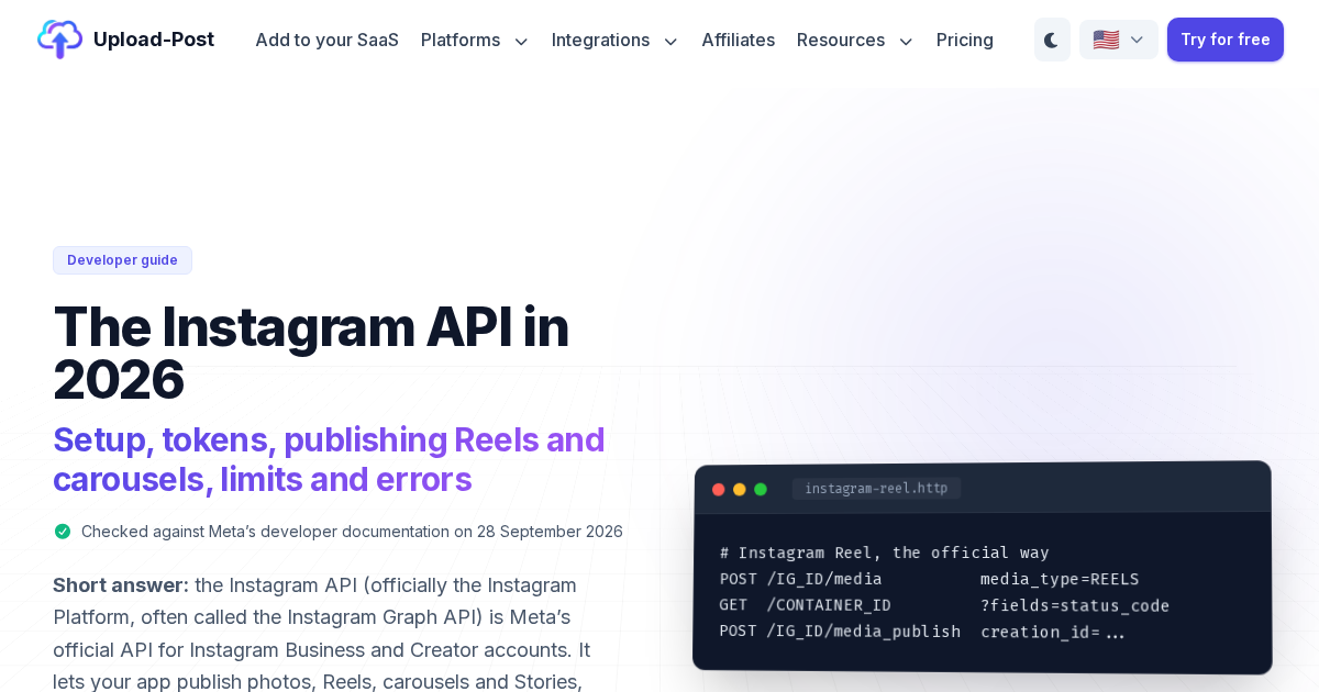 Instagram API in 2026: The Complete Developer Guide