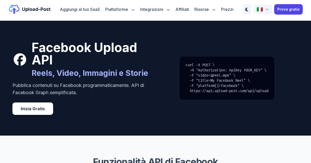 API di caricamento di Facebook - Pubblica video, Reels, immagini e ...