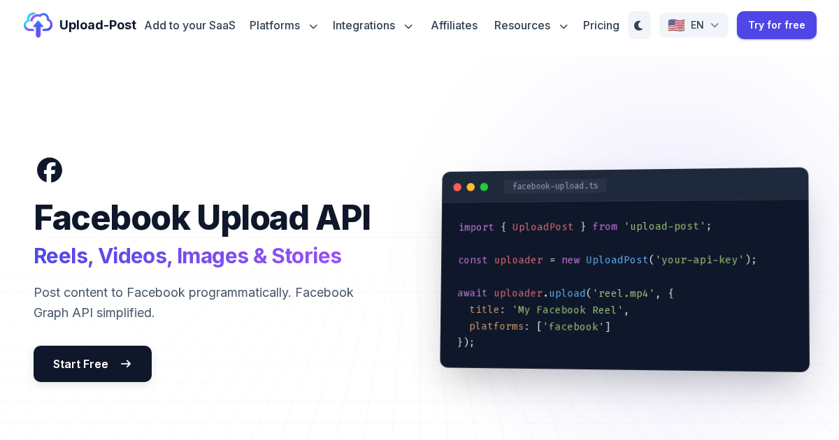 Facebook Upload API - Post Videos, Reels, Images and Stories | Upload ...